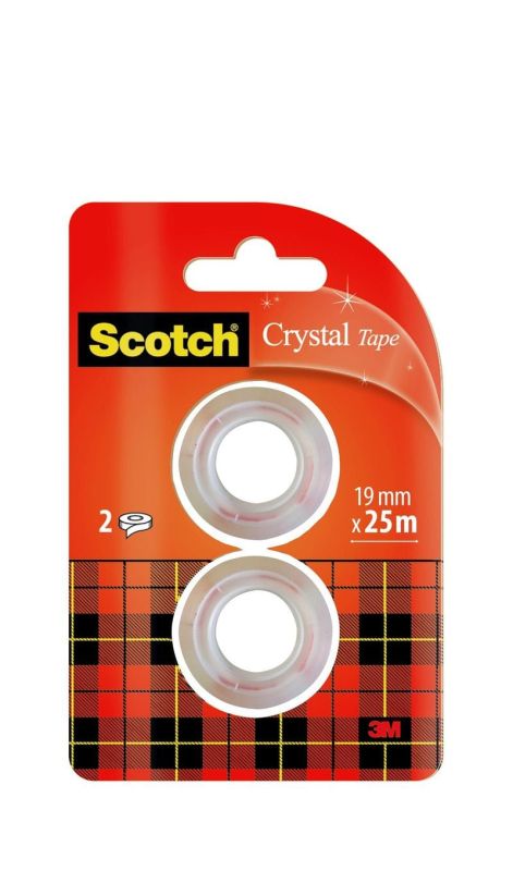 3M™ Scotch® Crystal Ragasztószalag utántöltő, 19 mm x 7,5 m, 2db