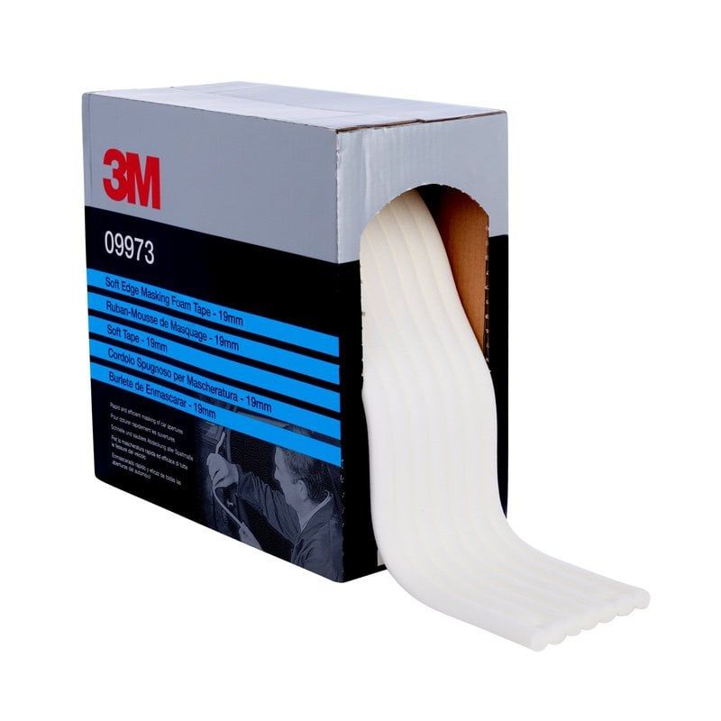 3M™ Soft Edge Foam Masking Tape, White, 19 mm x 35 m, 09973