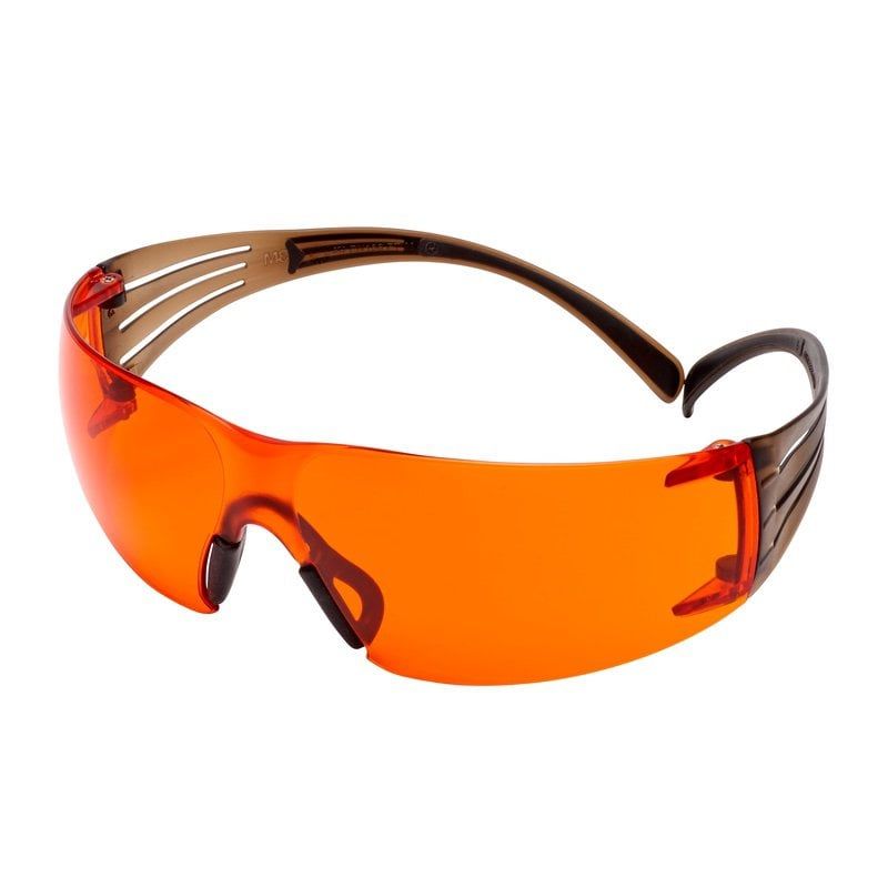 3M™ SecureFit™ 400 Safety Glasses, Black/Brown frame,  Scotchgard™ Anti-Fog / Anti-Scratch Coating (K&N), Orange Lens, SF406SGAF-BLA-EU, 20/Case