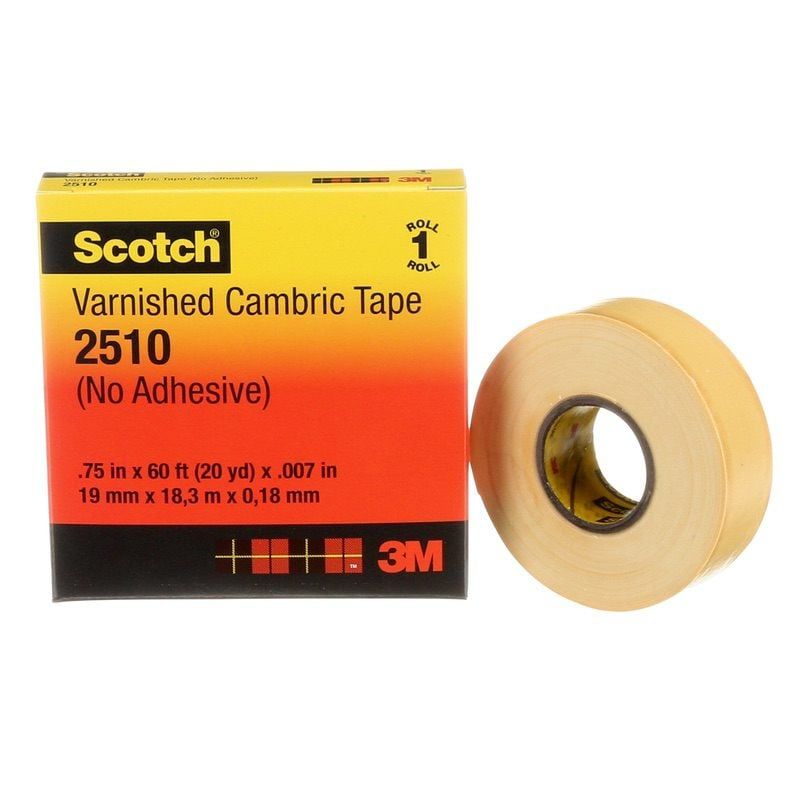 Scotch™ Varnished Cambric Tape 2510, 19 mm x 18.3 m, 20 per case