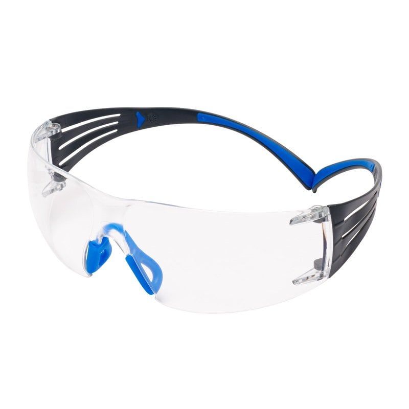 3M™ SecureFit™ 400 Safety Glasses, Blue/Grey frame,  Scotchgard™ Anti-Fog / Anti-Scratch Coating (K&N), Clear Lens, SF401SGAF-BLU-EU, 20/Case
